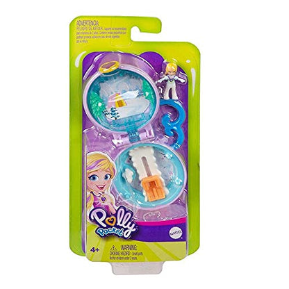 Polly Pocket Polly Snow Cabin Compact with Removable Snowmobile, Bunny Figure, Photo Customization, Micro Polly Doll & Sticker Sheet; for Ages 4 Years Old & Up