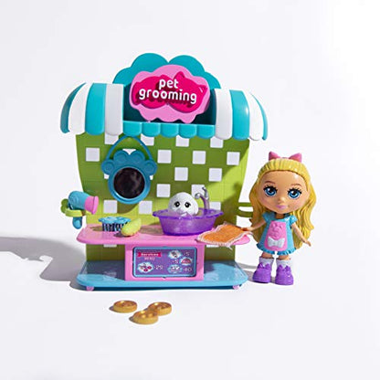 Love, Diana, Kids Diana Show, Fashion Fabulous Doll with 2-in-1 Pet Grooming and Cotton Candy Pop-Up Shop, Surprise Play Pieces, Pet Grooming Station Flips into Fun Cotton Candy Cart, Ages 3+