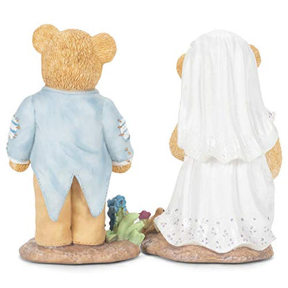 Roman 12926 Cherished Teddies Theo and Olivia Wedding Couple Figure, 4.25-inch Height