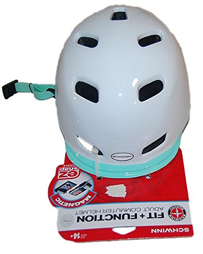 Schwinn Fit + Function Women Commuter Helmet 14+ Magnetic EZ Snap Buckle (White)