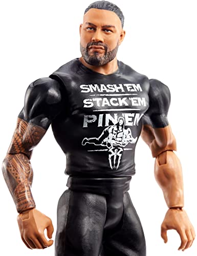 WWE Basic Roman Reigns Action Figure, Posable 6-inch Collectible for Ages 6 Years Old & Up