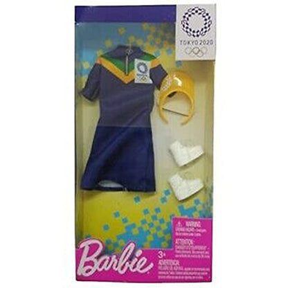 Barbie Clothes: Outfit Inspired by Olympic Games Tokyo 2020 Doll, Dress with Visor and Sneakers, Gift for 3 to 8 Year Olds