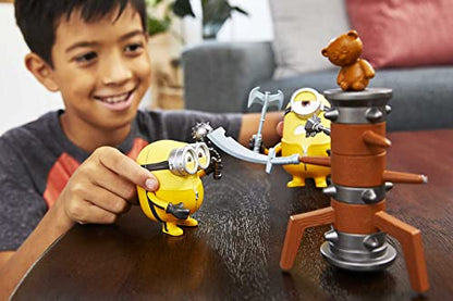 Minions: The Rise of Gru Movie Moments Martial Arts Minions: Approx 4-in Action Figure Interactive Toy with Articulation & Kung Fu Movie Scene Training Accessories Older Minion Fans