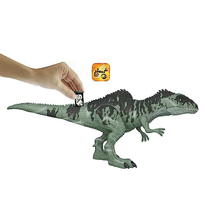 Jurassic World Dominion Strike ‘N Roar Giganotosaurus Dinosaur Action Figure with Motion and Sound, Toy Gift with Physical and Digital Play