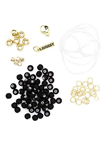 LaurDIY Black Gold Stretch Bracelet MINI DIY KIT, Multicolor