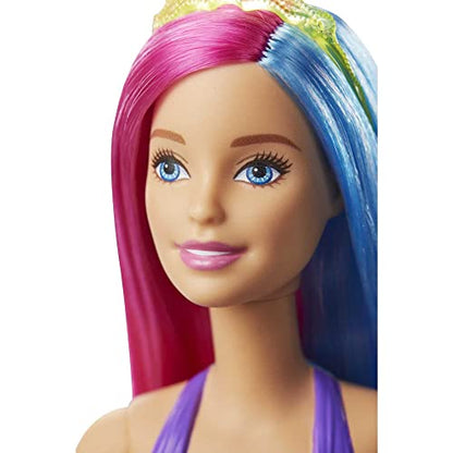 Barbie Dreamtopia Mermaid Doll with Pink & Blue Hair & Tail, Plus Tiara Accessory