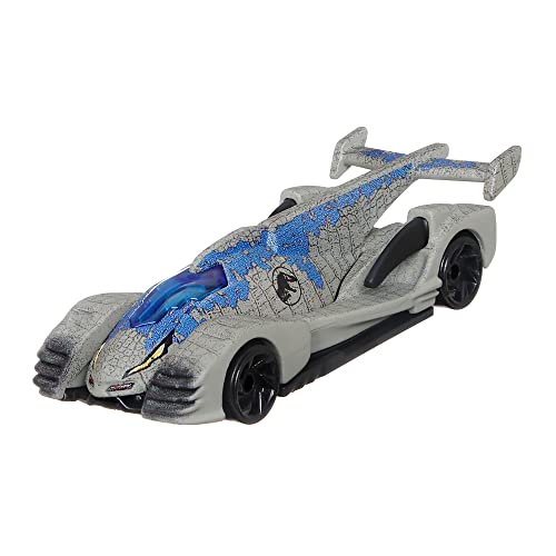 Hot Wheels Character Cars Velociraptor Blue, Toy Vehicle for Ages 3 and Up