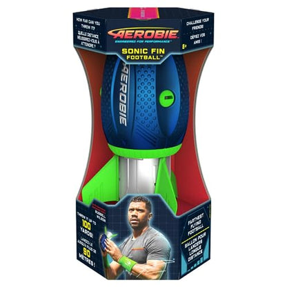 Aerobie Sonic Fin Football, Aerodynamic Russel Wilson Foam Football Toy, Outdoor Games for Kids and Adults Aged 8 and Up