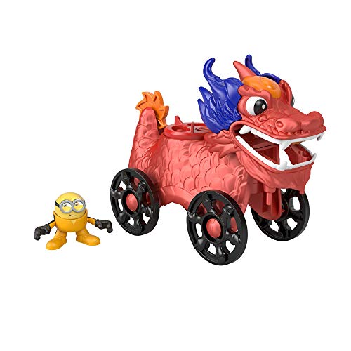 Imaginext Minions The Rise of Gru Dragon Disguise Roll-Along Vehicle with Minion Figure for Preschool Kids Ages 3 and Up