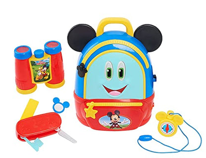 Just Play Mickey Mouse Funhouse Adventures Backpack - Disney Junior Mickey Backpack and Explorer Kit for Children, Explorer Kit for Kids, Multicolor