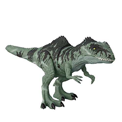 Jurassic World Dominion Strike ‘N Roar Giganotosaurus Dinosaur Action Figure with Motion and Sound, Toy Gift with Physical and Digital Play