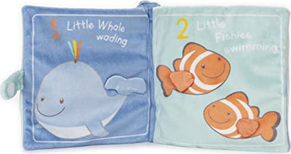 GUND Baby Sleepy Seas 123 Whale Soft Book Plush Stuffed Sensory Stimulating Toy, 8"