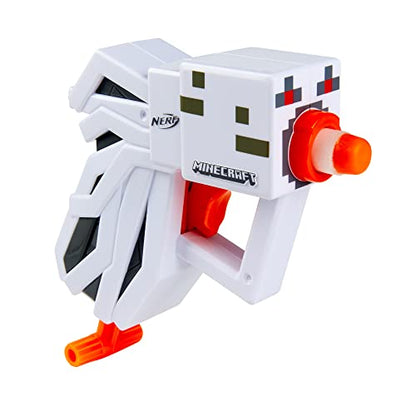 NERF MicroShots Minecraft Ghast Mini Blaster, Includes 2 Official Elite Darts, Christmas Stocking Stuffers, Minecraft Ghast Mob Design