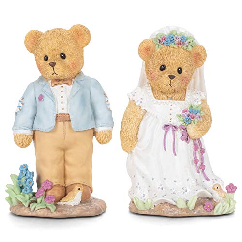 Roman 12926 Cherished Teddies Theo and Olivia Wedding Couple Figure, 4.25-inch Height