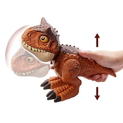 Jurassic World Toys Chompin’ Carnotaurus Toro Dinosaur Action Figure Camp Cretaceous with Button-Activated Chomping & Other Motions, Realistic Sculpting, Kid Gift Age 4 Years & Up, Multi