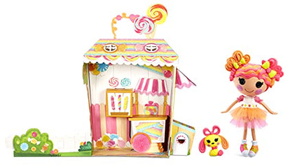 Lalaloopsy Sweetie Candy Ribbon & Pet Puppy, 13" Taffy Candy-Inspired Doll with Pink/Yellow Outfit & Accessories, Reusable House Playset- Gifts for Kids, Toys for Girls Ages 3 4 5+ to 103