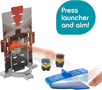 Minions: The Rise of Gru Splat'ems Multipack Pilot with 3 Mini Minion Figures with Deluxe Launcher and Sticky Targets, Gift for Kids 4 Years & Older