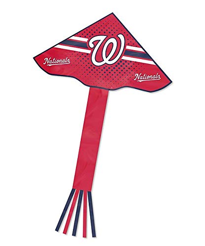 Party Animal MLB Washington Nationals Unisex Kite with Long 52-inch Tail, Red, 50-inches x 28-inches