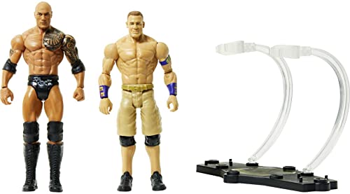 WWE The Rock vs John Cena Championship Showdown 2-Pack 6-inch Action Figures Monday Night RAW Battle Pack for Ages 6 Years Old & Up