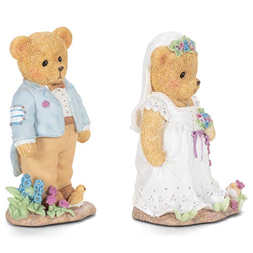 Roman 12926 Cherished Teddies Theo and Olivia Wedding Couple Figure, 4.25-inch Height