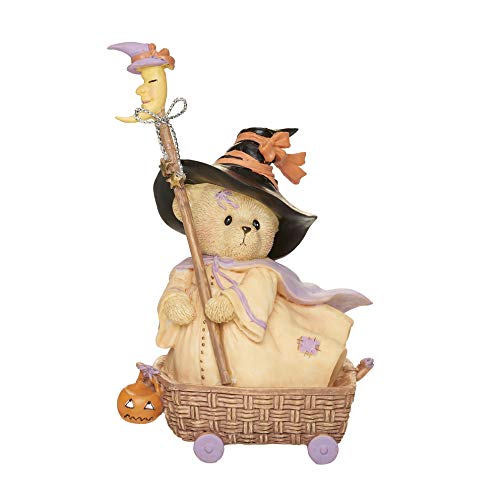 Roman Cherished Teddies, Diana in Wheel Basket Halloween Figure, 4.25" H, Resin and Wollastonite, Durable, Collectible Decoration, Decorative, Decor