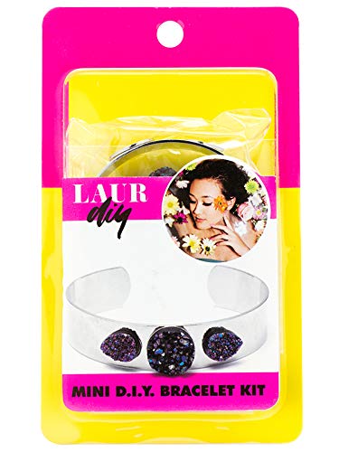 LaurDIY Silver Purple Cuff Bracelet MINI DIY KIT, Multicolor