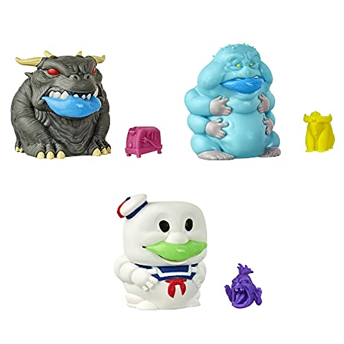 Hasbro Ghostbusters Ecto-Plasm Ghost Gushers 3-Pack Collectible Squeezable Figures with Ecto-Plasm and Mystery Mini Figures for Kids Ages 4 and Up,F0096, White