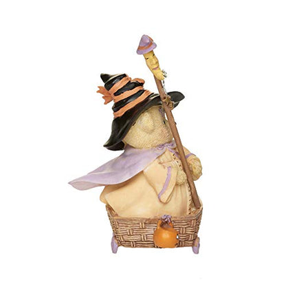 Roman Cherished Teddies, Diana in Wheel Basket Halloween Figure, 4.25" H, Resin and Wollastonite, Durable, Collectible Decoration, Decorative, Decor