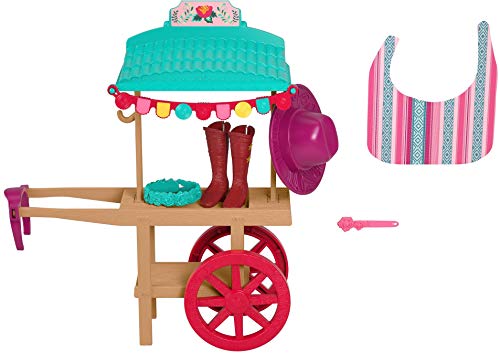 Mattel Spirit Untamed Miradero Riding Gear Cart with Rolling Wheels, Canopy, 5-in Pony & Related Accessories, Great Gift for Ages 3 & Up