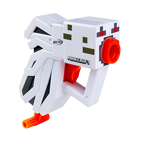 NERF MicroShots Minecraft Ghast Mini Blaster, Includes 2 Official Elite Darts, Christmas Stocking Stuffers, Minecraft Ghast Mob Design