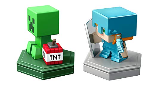 Mattel MINECRAFT Earth BOOST MINI FIGURES 2-PACK NFC-Chip Toys, Earth Augmented Reality Mobile Game, Based on Minecraft Video Game, Great for Playing, Trading, and Collecting, Adventure Toy