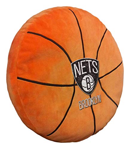 Officially Licensed NBA "3D" Basketball Shaped Pillow, Orange, 15" x 15" x 2"