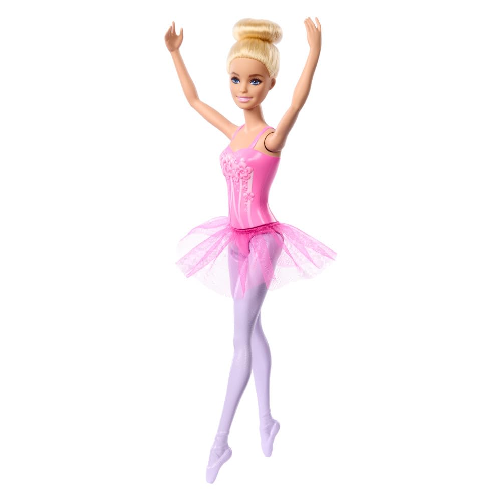 Barbie Ballerina Doll Blonde Fashion Doll in Purple Extendable Tutu with Ballet Arms and Ballerina Pointed Shoes HRG34