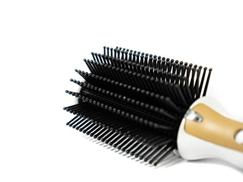 Tru Beauty, 2-in-1 Hot Styling Brush, Ionic Tourmaline Barrel - White/Gold