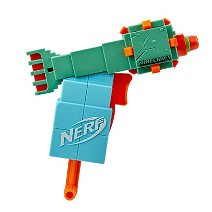 NERF MicroShots Minecraft Guardian Mini Blaster, Minecraft Guardian Mob Design, Includes 2 Official Elite Darts, Priming Handle