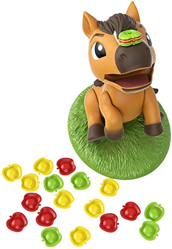 Mattel Games SPIRIT STACKIN’ APPLES Kids Game, Treat-Stacking Challenge with Hungry Horse for 2 3 or 4 Players 5 Years Old & Up