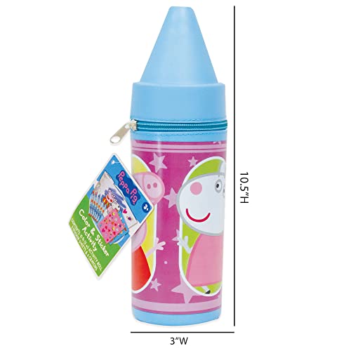 Peppa Pig: Color & Sticker Activity - Zipper Case Holds 10' Coloring Paper, 2 Sticker Sheets & 6 Crayons, Kids Ages 3+