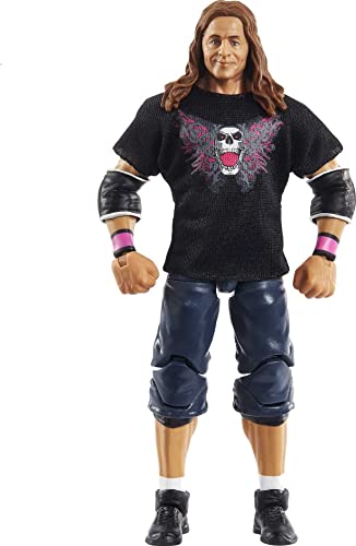 Mattel Bret “Hit Man” Hart WrestleMania Action Figure with entrance shirt & Vince McMahon Build-A-Figure Pieces, 6-in Posable Collectible Gift for Fans Ages 8 Years Old & Up