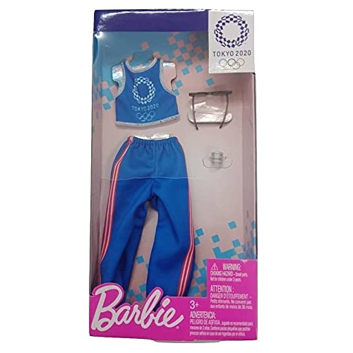 Barbie Clothes: Outfit Inspired by Olympic Games Tokyo 2020 Doll, Tank Top and Athleisure Pants with Sunglasses and Bangle, Gift for 3 to 8 Year Olds