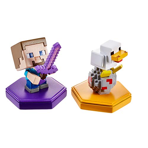 Mattel Minecraft Earth Boost Mini Figure 2-Pack, NFC Chip Enabled for Play with Minecraft Earth Augmented Reality Mobile Device Game, Toys for Girls and Boys Age 6 and Up