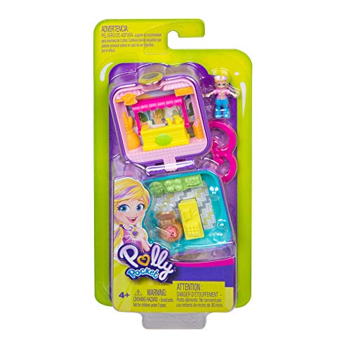 Polly Pocket Tiny Pocket Places Polly Farmer's Market Compact with Removable Lemonade Stand, Photo Customization, Reveals, Micro Polly Doll and Sticker Sheet