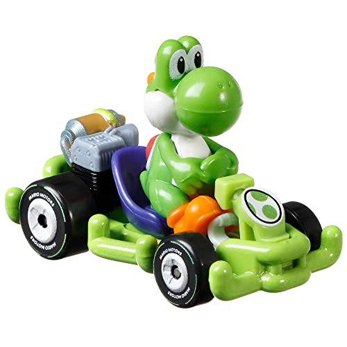 DieCast Hotwheels Mario Kart Green [Yoshi] Pipe Frame 1:64 Scale, Multicolor