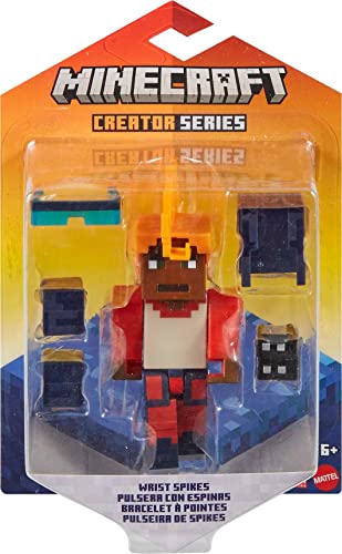 Mattel Minecraft Creator Series Wrist Spikes Figure, Collectible Building Toy, 3.25-inch Action Figure with Accessories, Gift for Ages 6 Years & Older