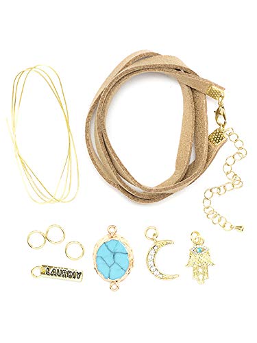 LaurDIY Gold Turquoise Wrap Bracelet MINI DIY KIT, Multicolor