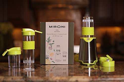 Personal Smoothie Blender 2-in-1 Single Serve Blender, Mini Bullet Blender 500W With 20 Ounce Tritan Sports Bottle and Grinder Cup for Juices, Shakes, Smoothies and More (Mironi)