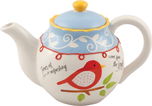 Times of Refreshing Bird on Branch Ceramic Teapot