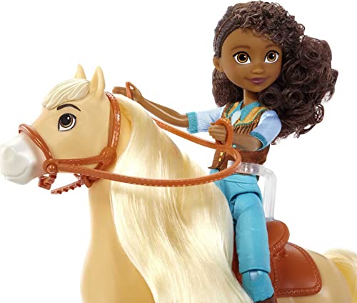 Spirit Pru Doll (7 in) with 7 Movable Joints, Fashion Top, Treats, Brush & Chica Linda Horse (8 in) with Soft Mane & Tail, Great Gift for Ages 3 Years Old & Up