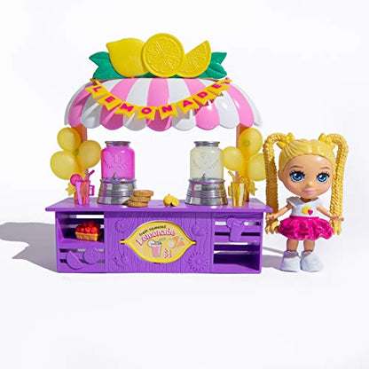 Love, Diana, Kids Diana Show, Fashion Fabulous Doll with 2-in-1 Lemonade and Flower Stand Pop-Up Shop, 11 Surprise Play Pieces, Purple Lemonade Stand Flips into Gorgeous Flower Stand, Ages 3+