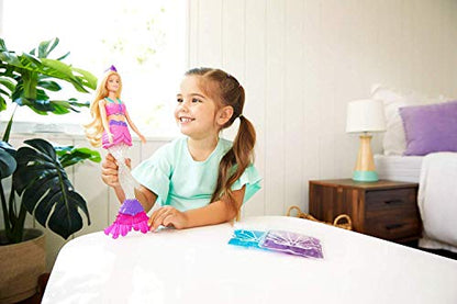 Barbie Dreamtopia Slime Mermaid Doll with 2 Slime Packets, Removable Tail and Tiara, Makes a Great Gift for 3 to 7 Year Olds, multi color (GKT75)