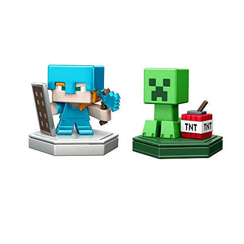 Mattel MINECRAFT Earth BOOST MINI FIGURES 2-PACK NFC-Chip Toys, Earth Augmented Reality Mobile Game, Based on Minecraft Video Game, Great for Playing, Trading, and Collecting, Adventure Toy